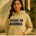 Made in Andhra™ Classic Beige Hoodie — front view