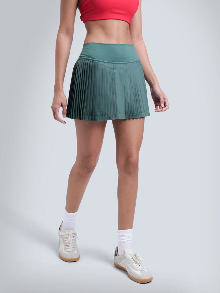 Pine Green Plie Pleated Skort