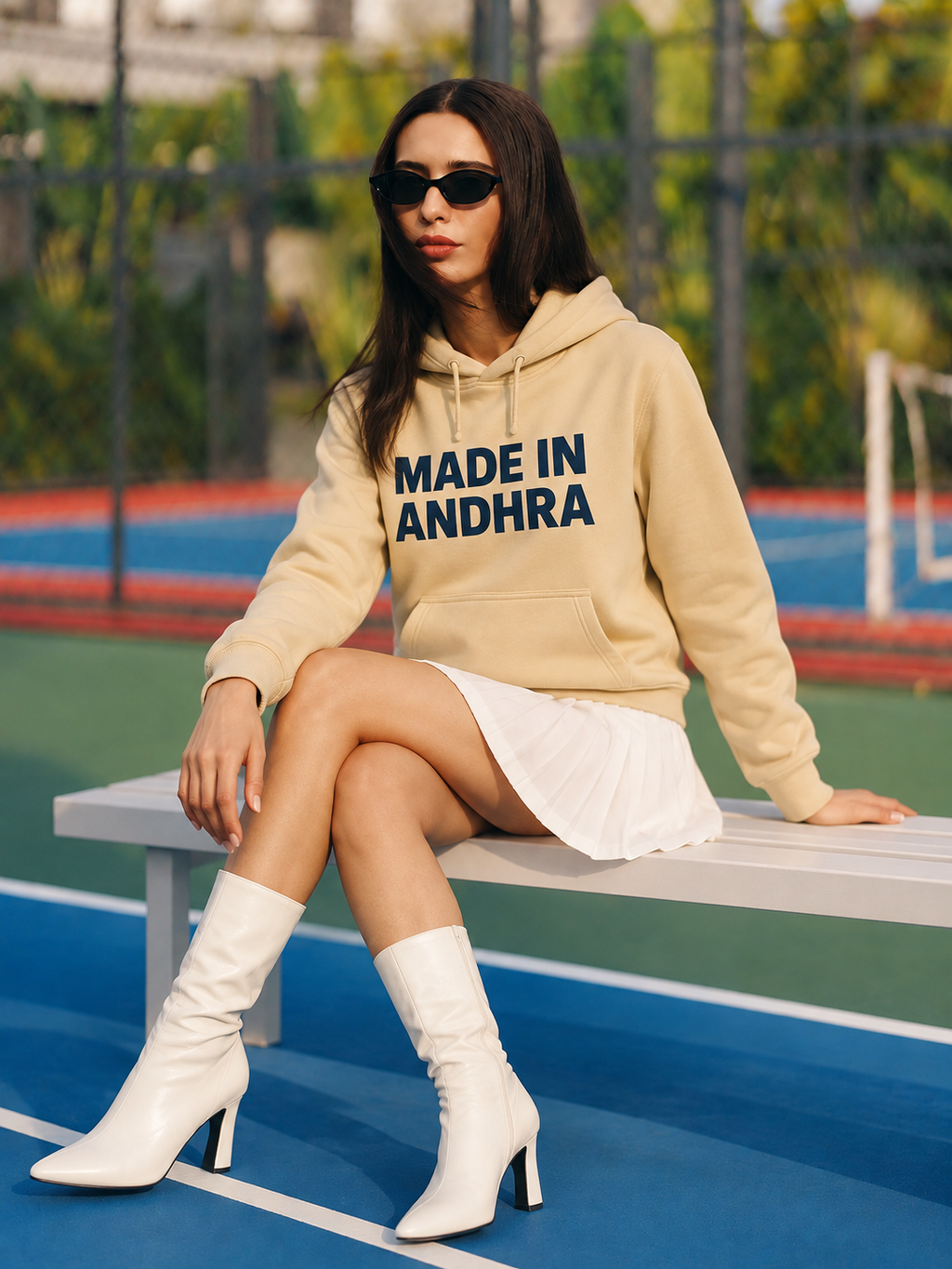 Made in Andhra™ Classic Beige Hoodie — additional product view