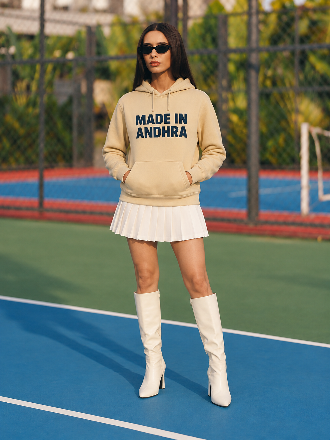 Made in Andhra™ Classic Beige Hoodie — additional product view