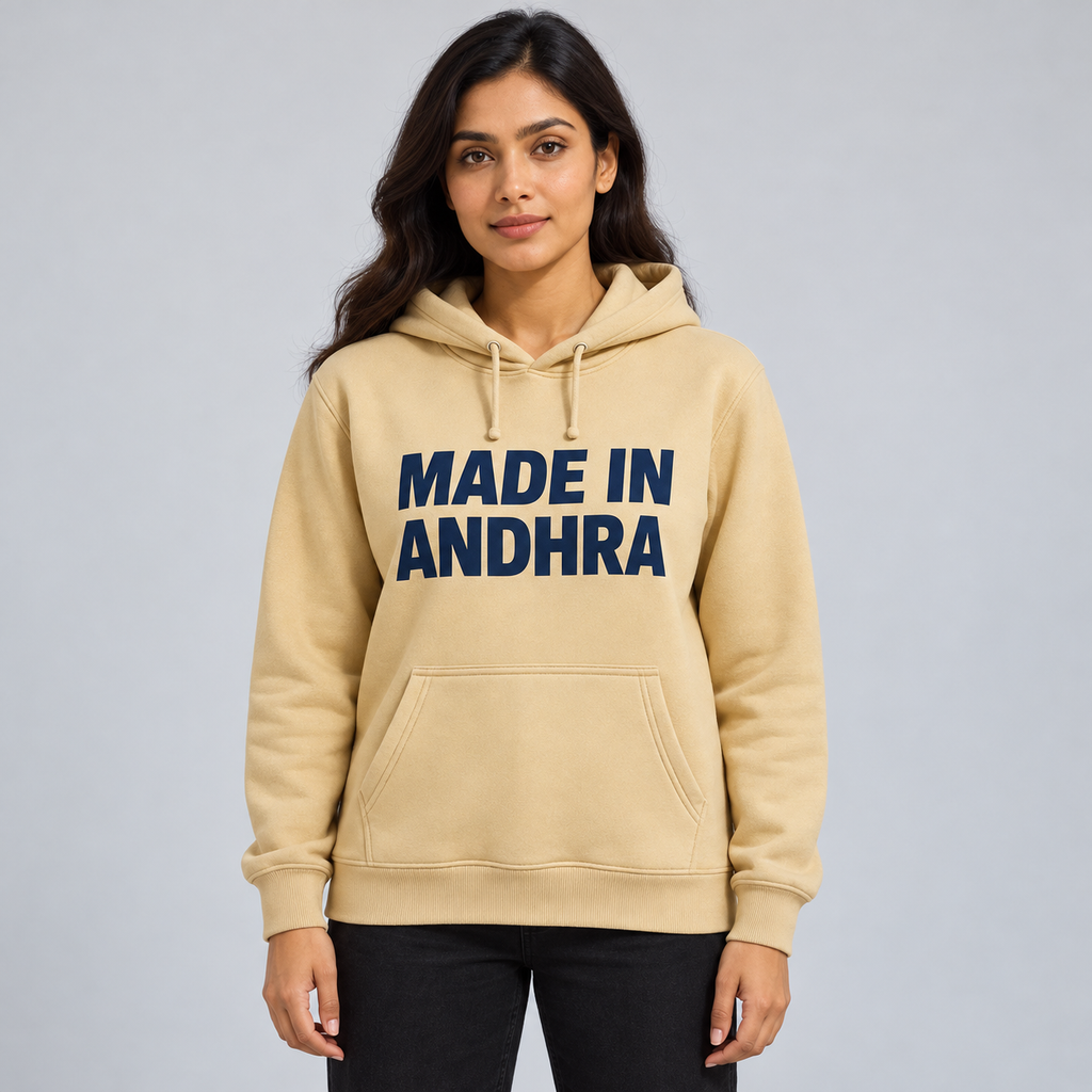 Made in Andhra™ Classic Beige Hoodie — additional product view