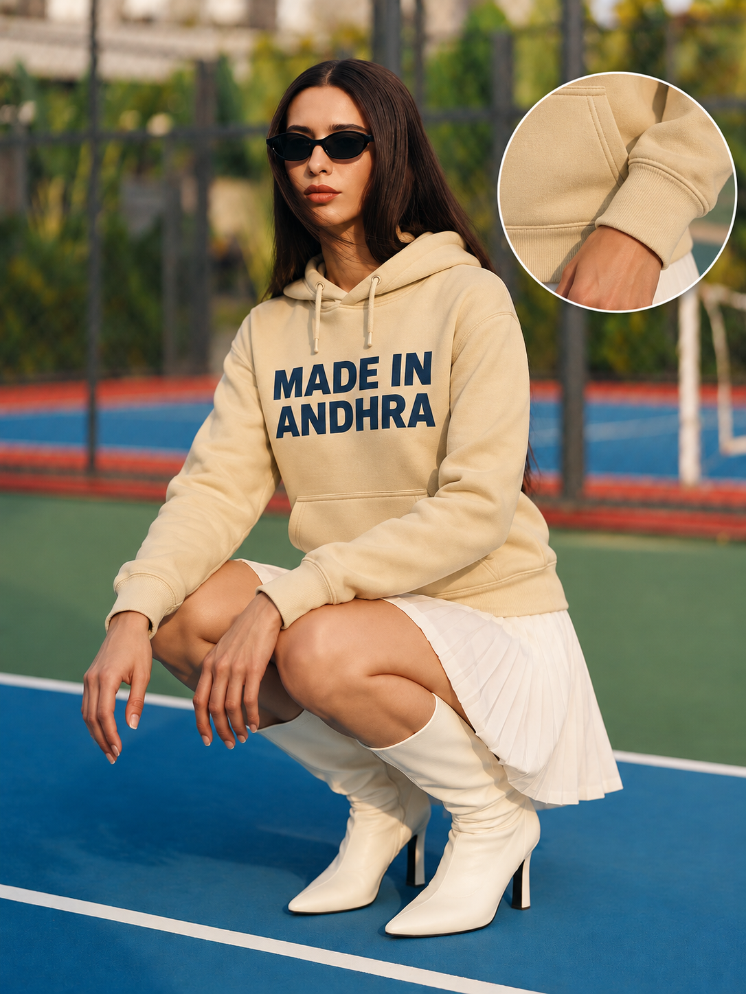 Made in Andhra™ Classic Beige Hoodie — additional product view