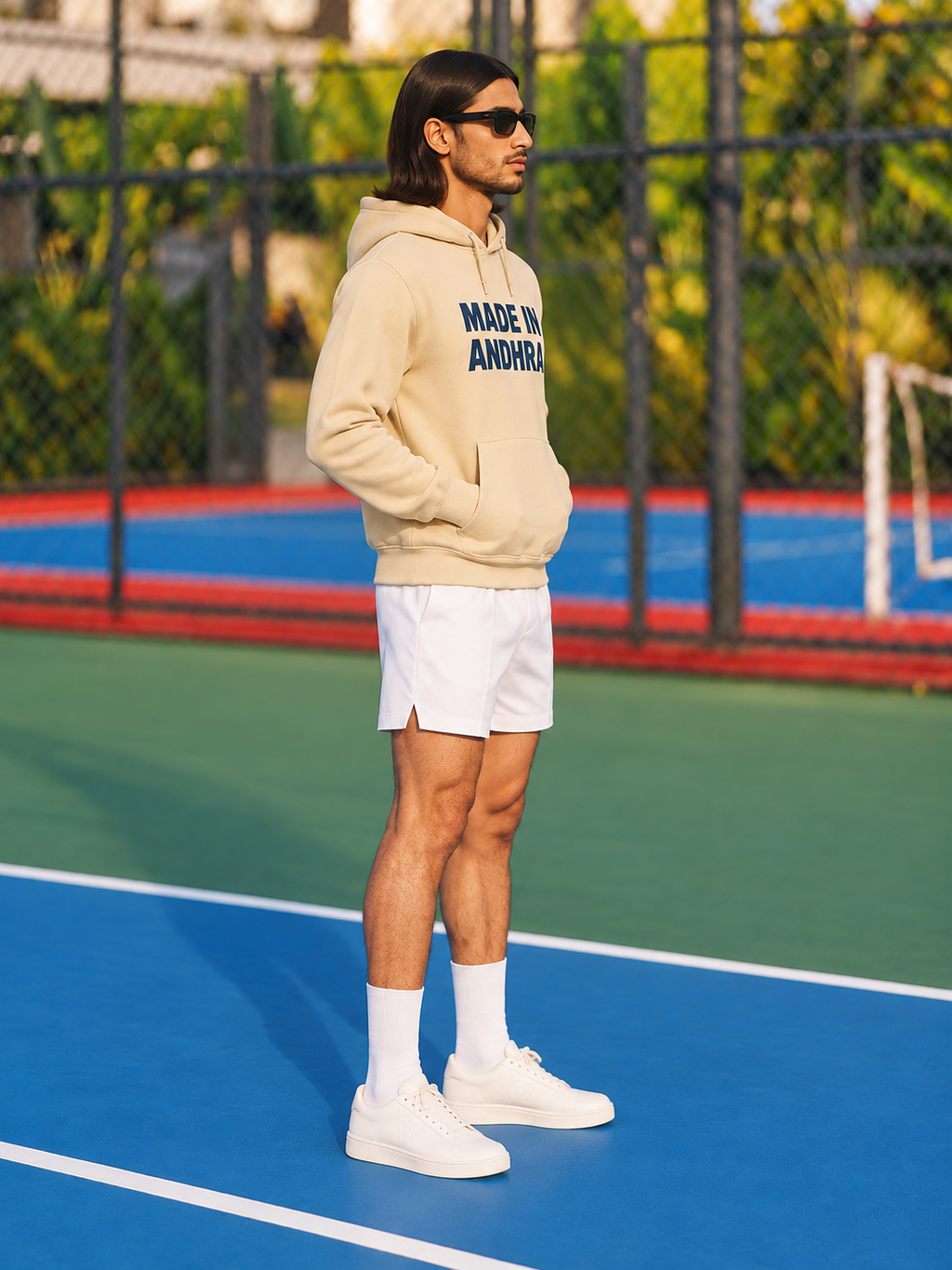 Made in Andhra™ Classic Beige Hoodie — men right