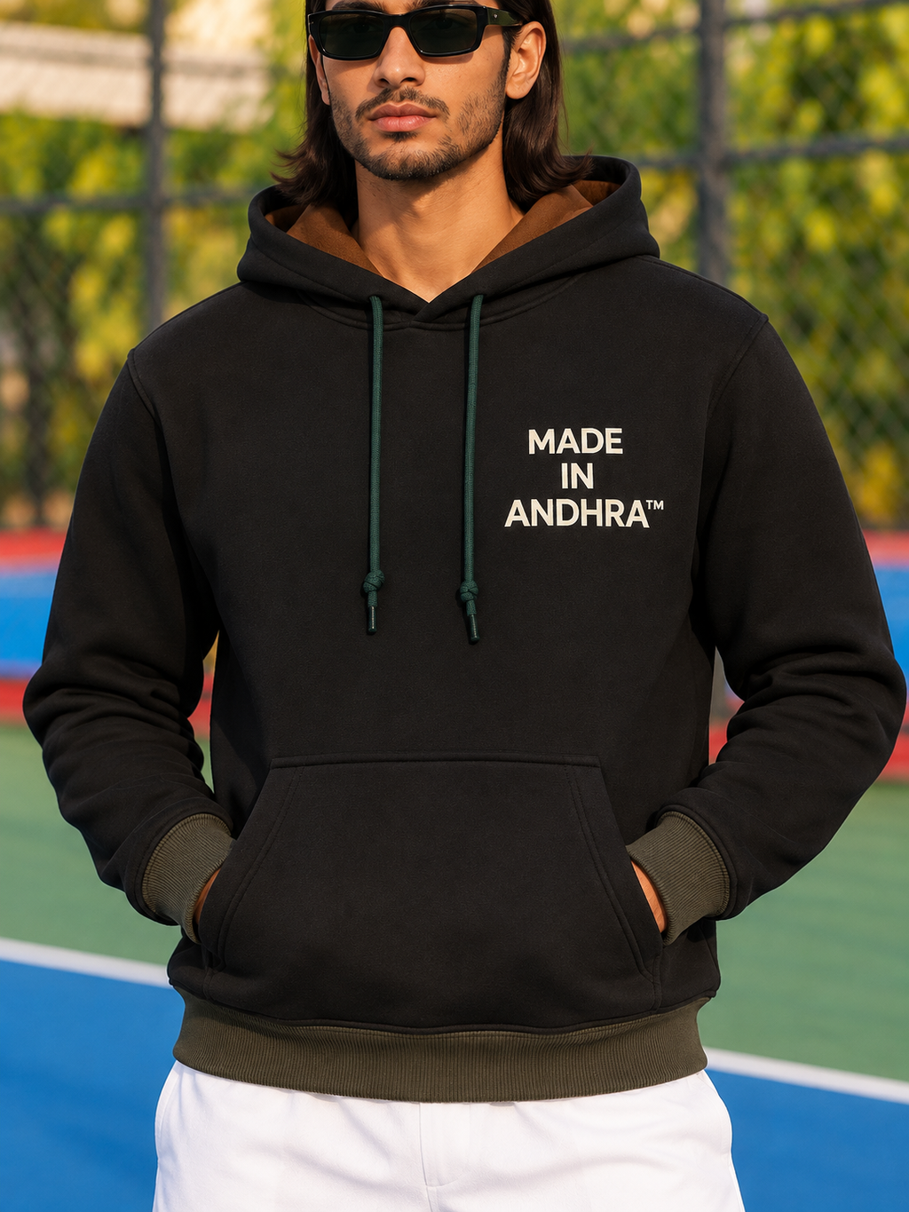 Made in Andhra™ Streetwear Hoodie — men detail