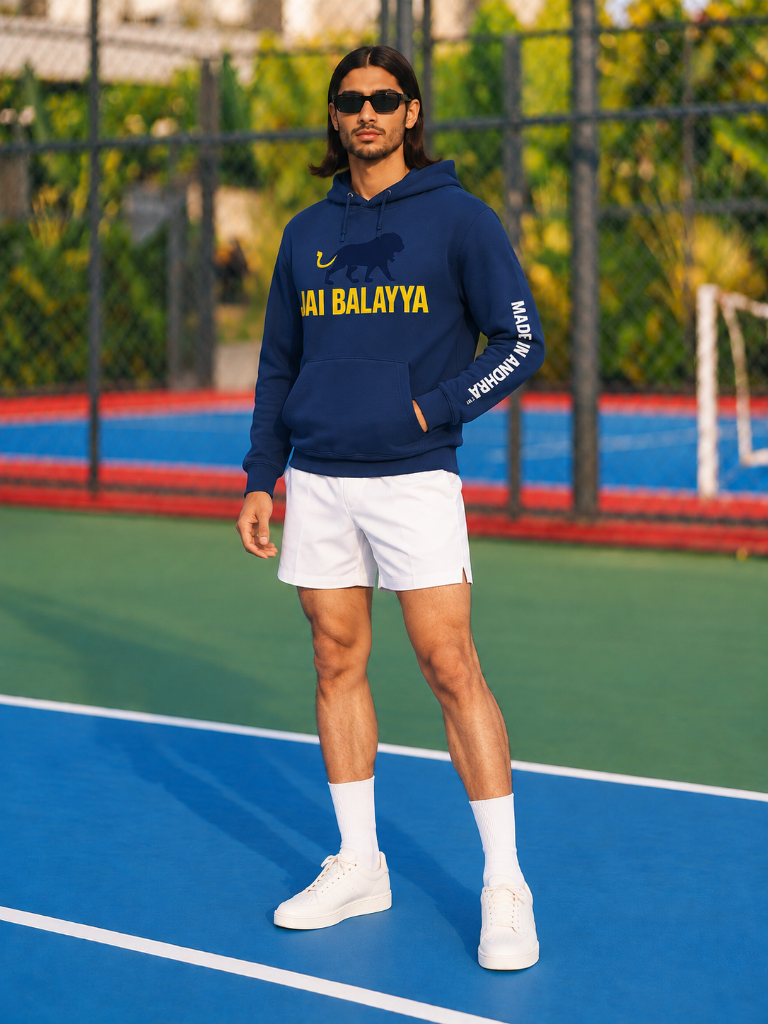 Made in Andhra™ JAI Balayya Hoodie — men threequarter