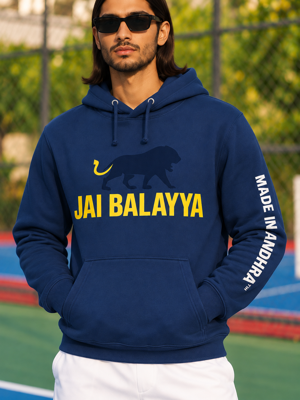 Made in Andhra™ JAI Balayya Hoodie — men detail
