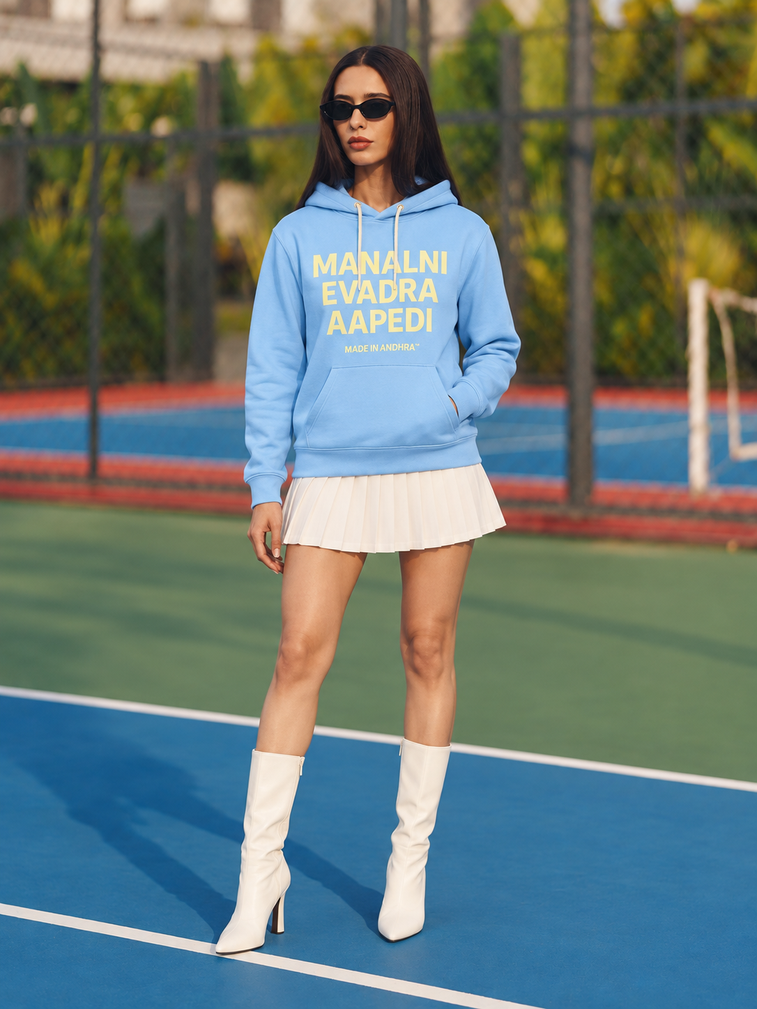 Made in Andhra™ Manalni Evadra Aapedi Hoodie — additional product view