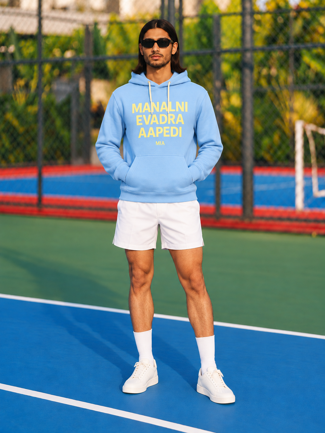 Made in Andhra™ Manalni Evadra Aapedi Hoodie — men front