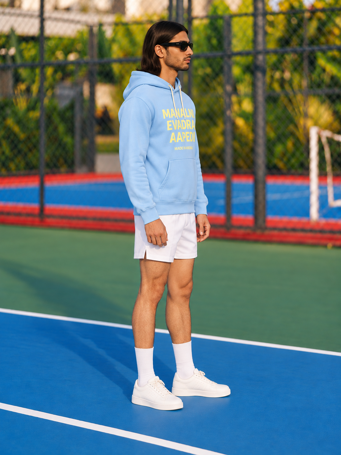 Made in Andhra™ Manalni Evadra Aapedi Hoodie — men right