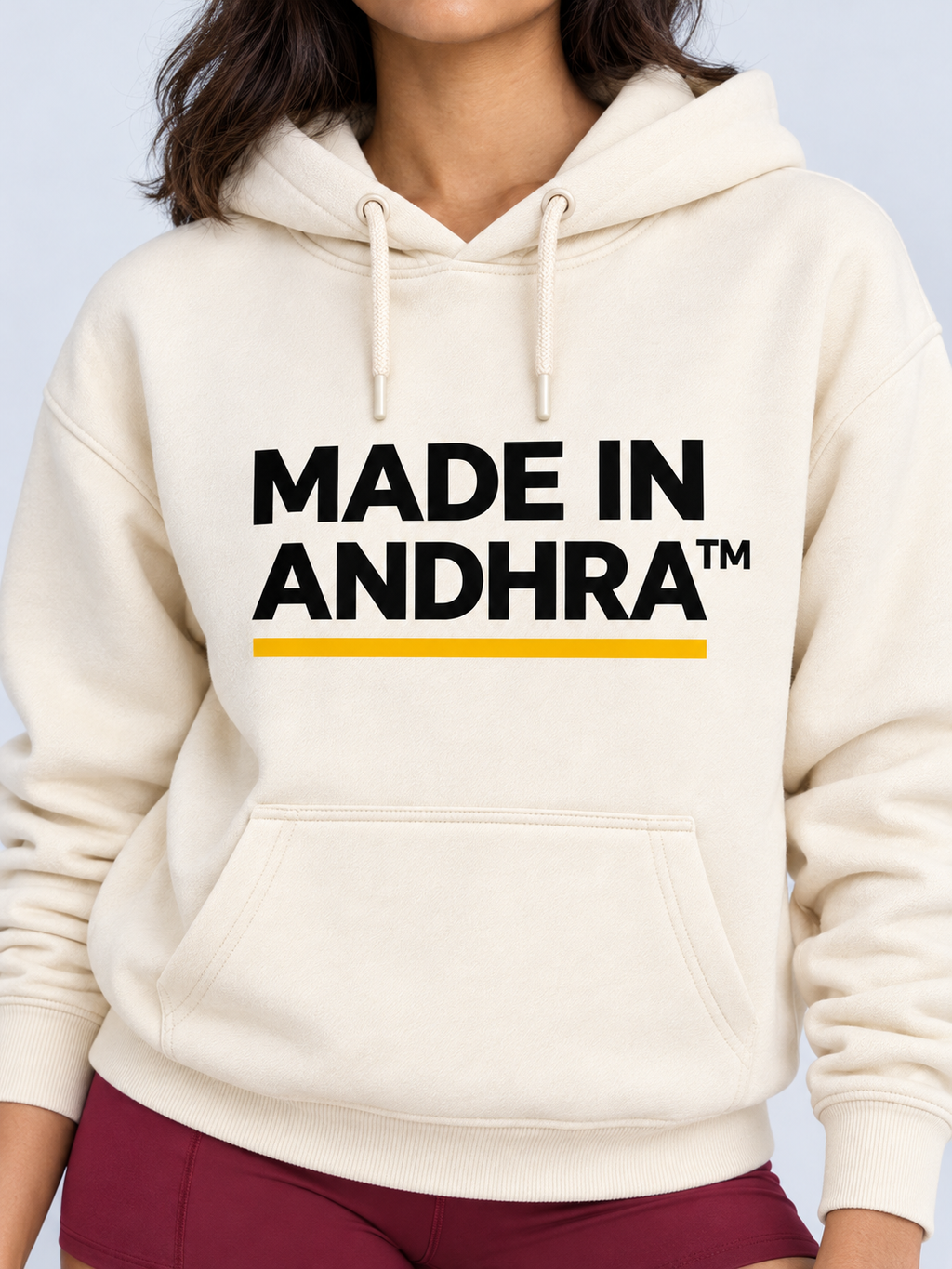 Made in Andhra™ Women’s Cream Airport Hoodie — additional product view