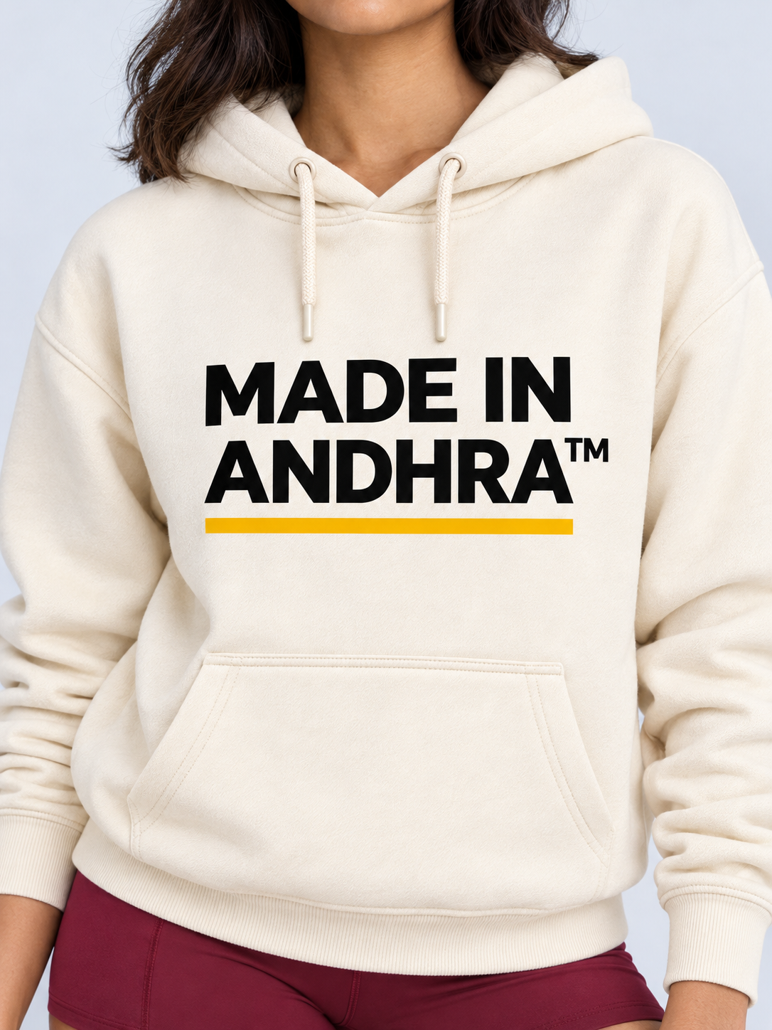 Made in Andhra™ Women’s Cream Airport Hoodie — additional product view