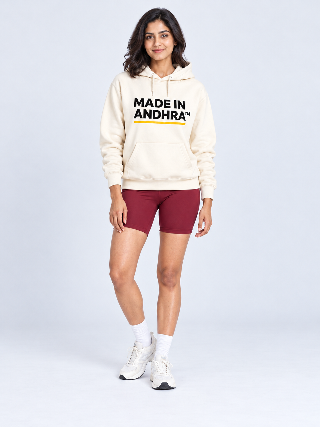 Made in Andhra™ Women’s Cream Airport Hoodie — additional product view