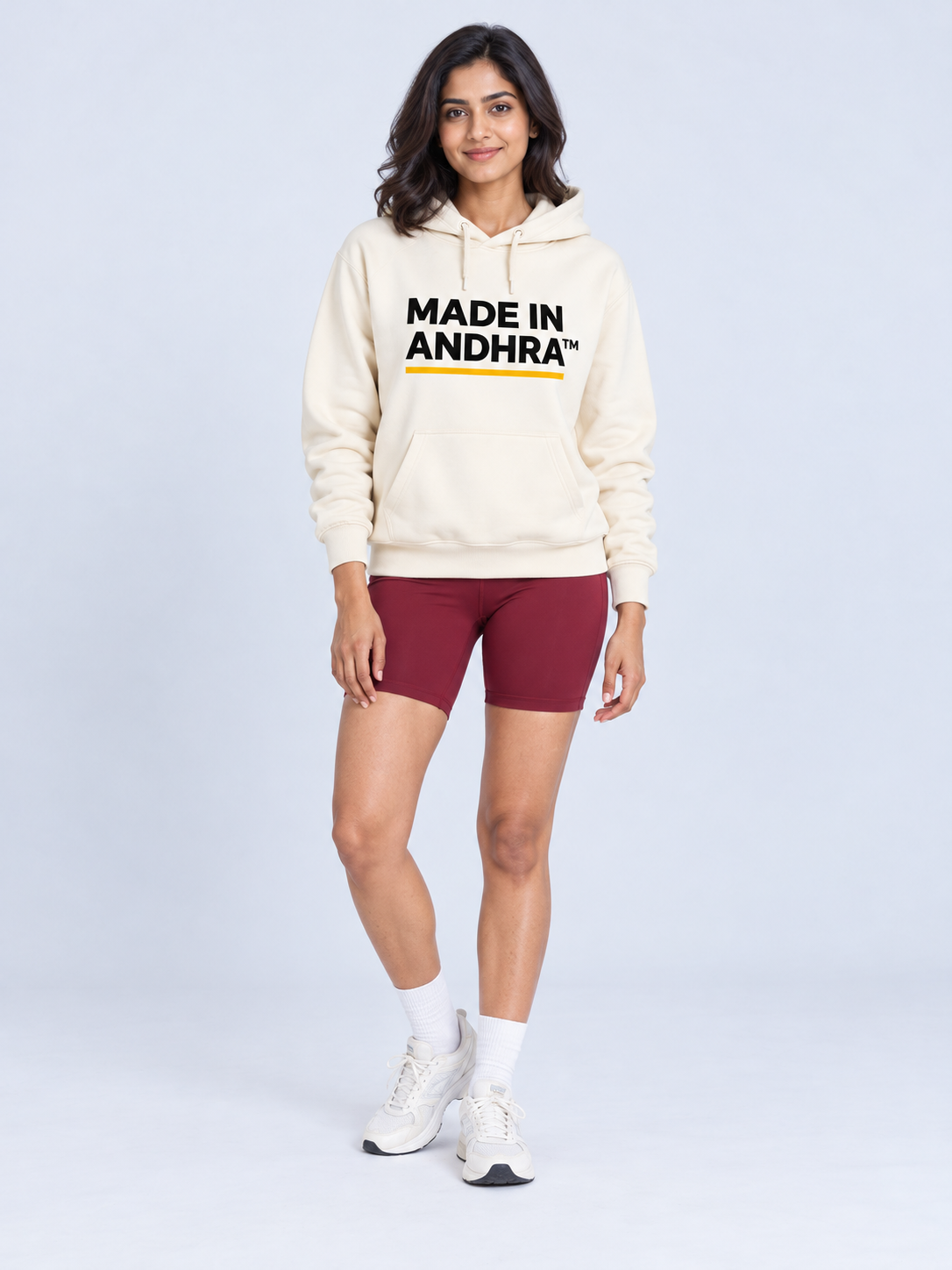 Made in Andhra™ Women’s Cream Airport Hoodie — additional product view