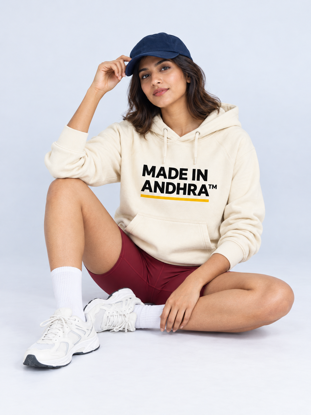 Made in Andhra™ Women’s Cream Airport Hoodie — additional product view