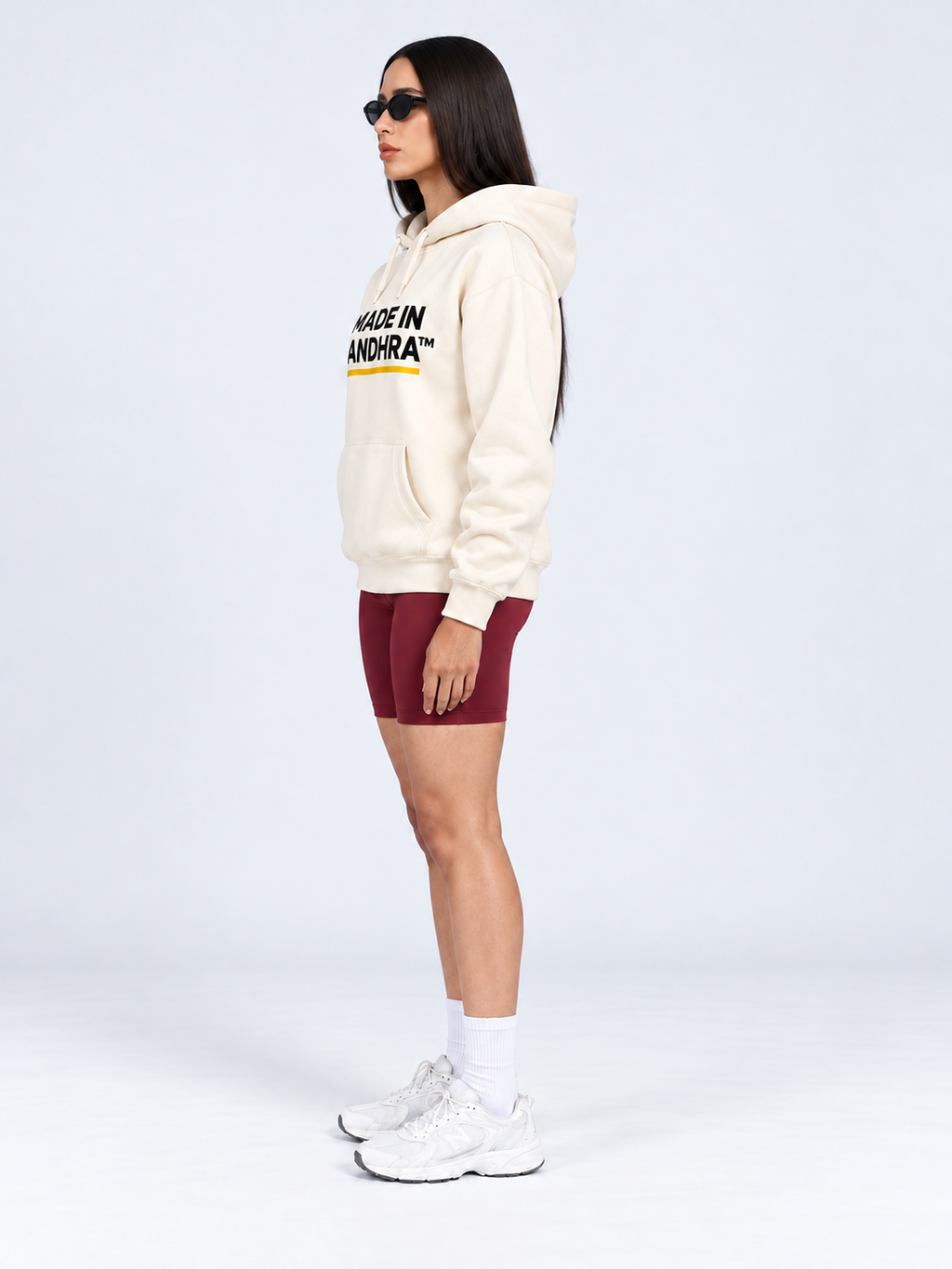 Made in Andhra™ Women’s Cream Airport Hoodie — additional product view