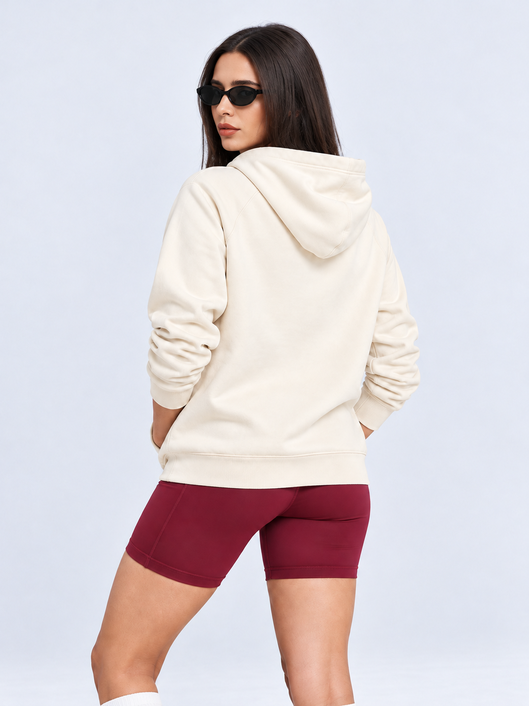 Made in Andhra™ Women’s Cream Airport Hoodie — additional product view