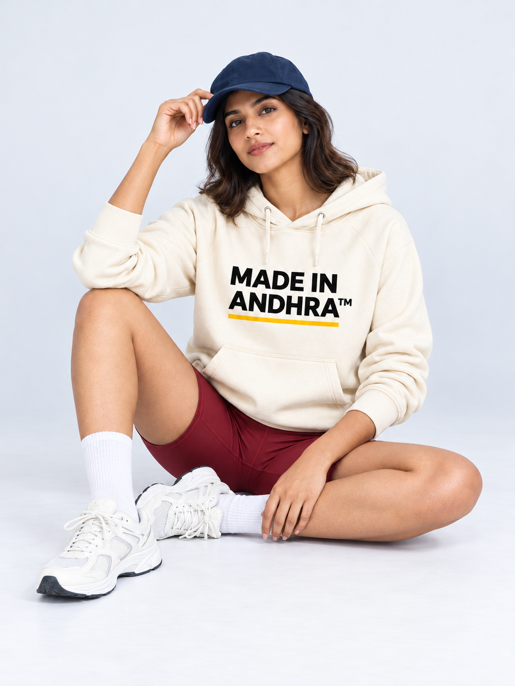 Made in Andhra™ Women’s Cream Airport Hoodie — additional product view