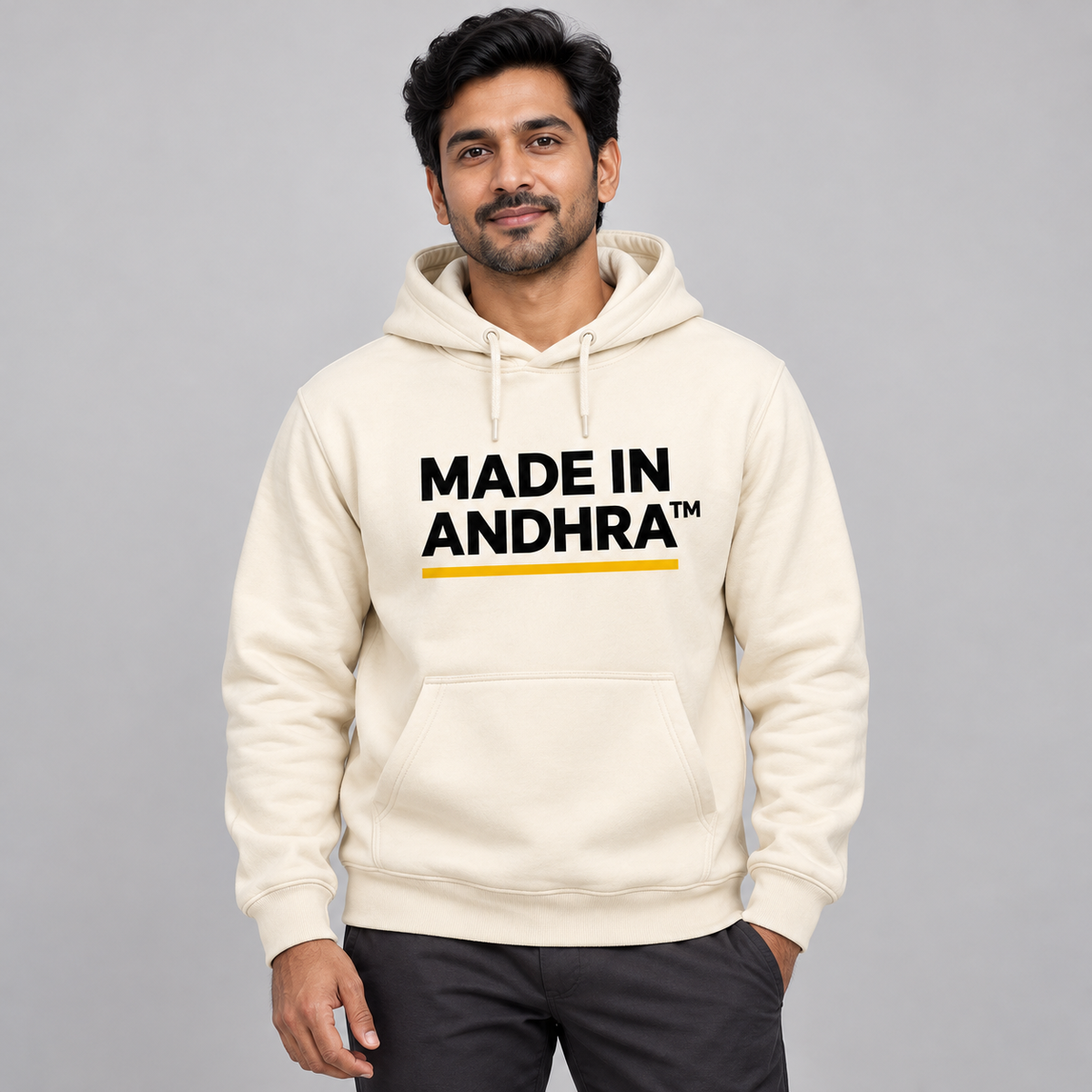 Made in Andhra™ Women’s Cream Airport Hoodie — additional product view