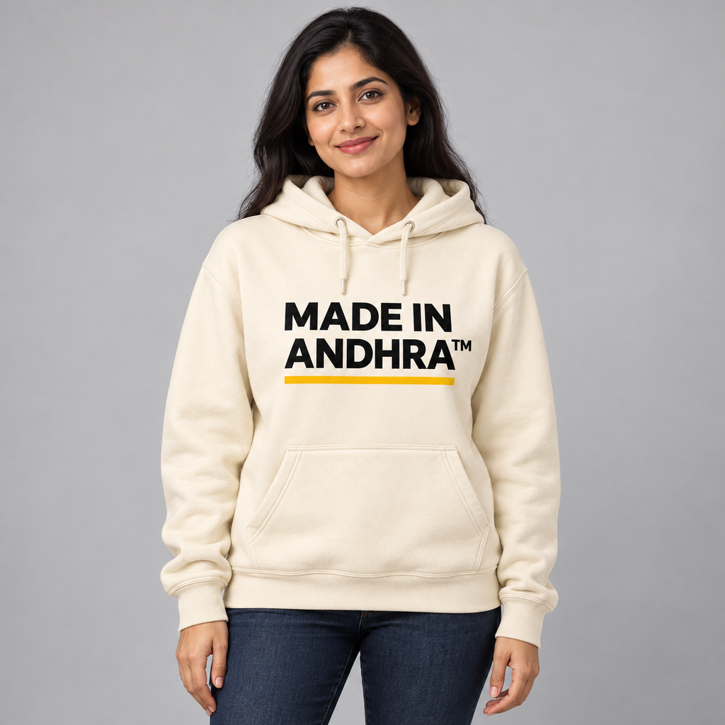 Made in Andhra™ Women’s Cream Airport Hoodie — additional product view