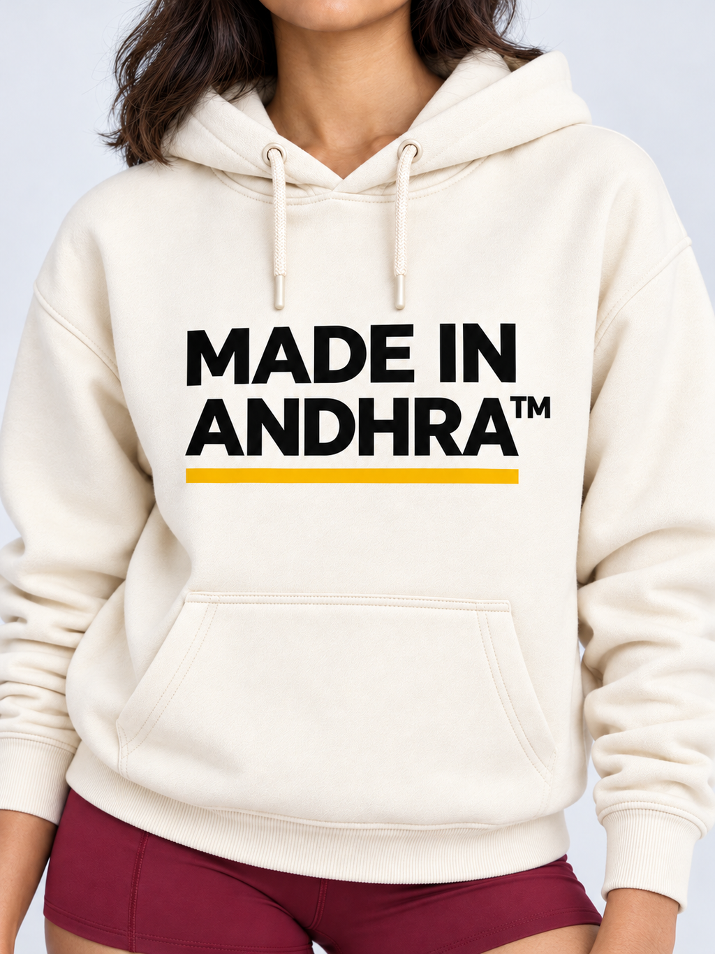Made in Andhra™ Women’s Cream Airport Hoodie — additional product view
