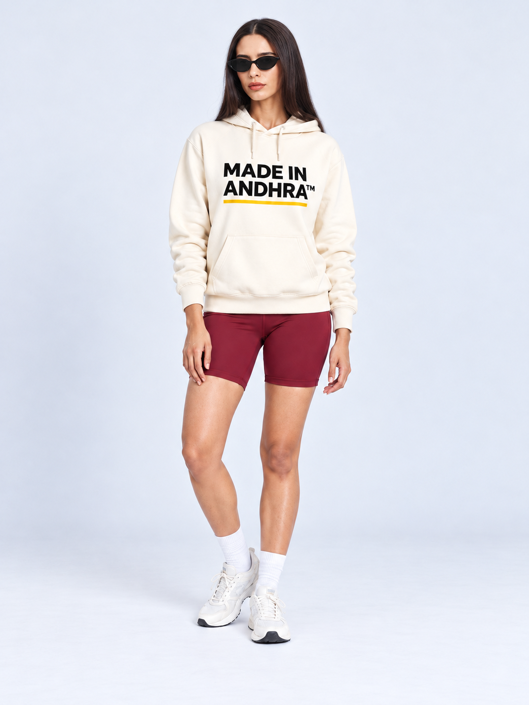 Made in Andhra™ Women’s Cream Airport Hoodie — additional product view