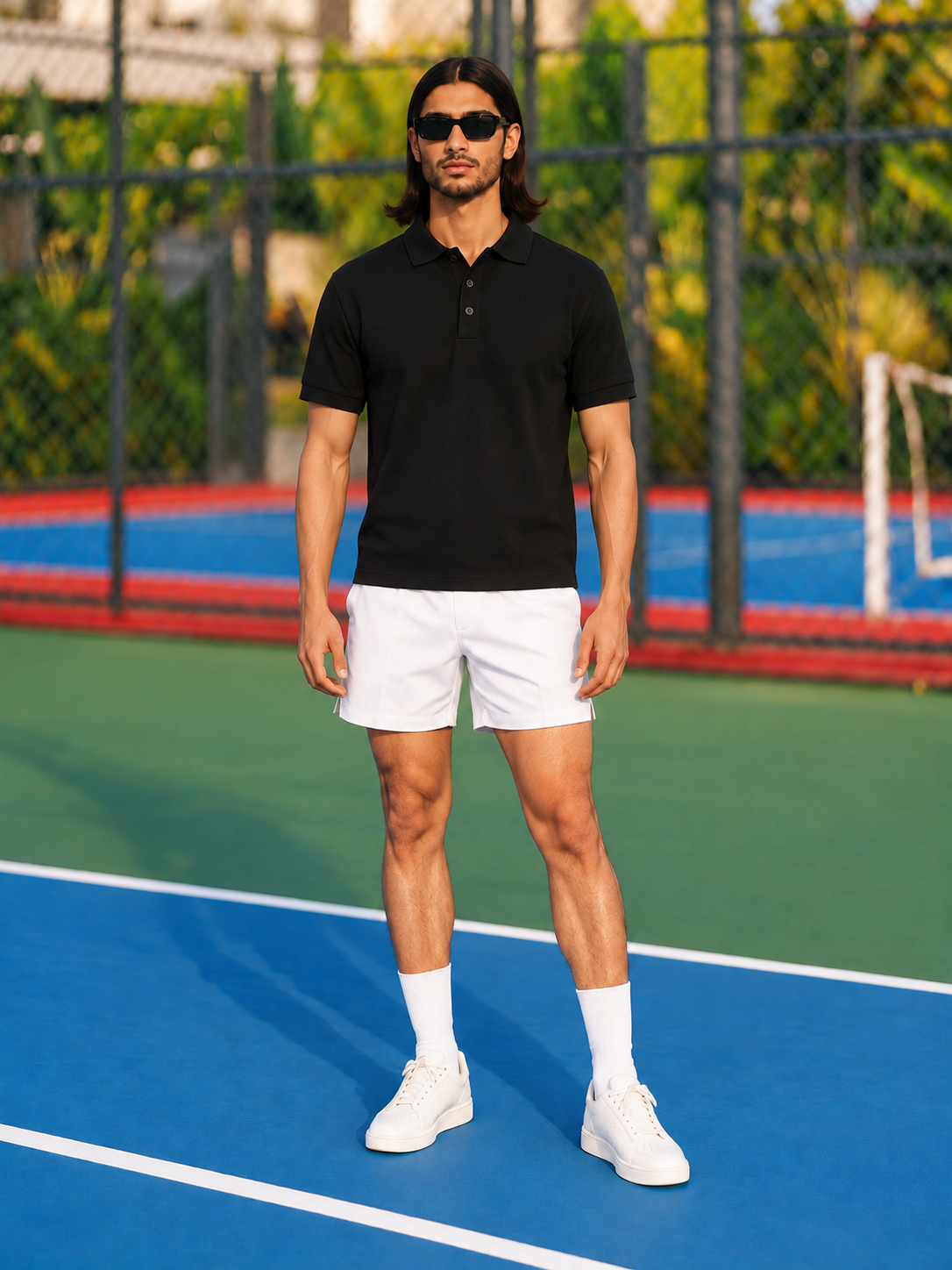 Made in Andhra™ Black Essential Polo — men front